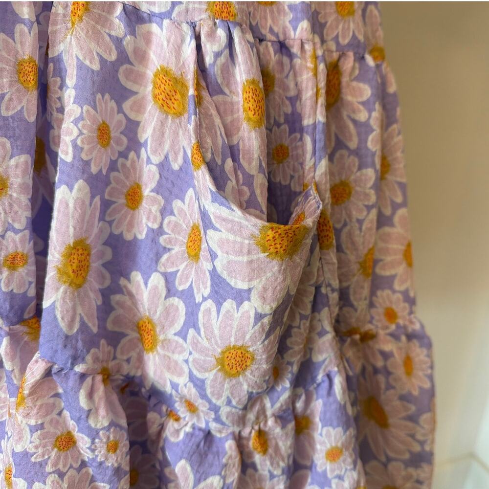 NWOT Truly Me by Sara Sara Daisy Flower Tiered Flutter Dress, Purple, Girls 12 - Picture 4 of 8